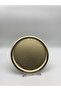 Round Patterned Gold Presentation Tray Decorative Serving Tray Tea, Coffee Treat Holder 23 Cm
