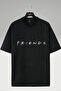 Unisex Friends Printed Crew Neck 100% Cotton Oversize T-shirt