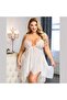 Nuitamore Ecru "Big Size" Lace and Tulle Fabric Nightgown.
