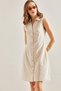 Women's Stone Buttoned Polo Collar Dress 60111037 - 6