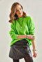 Women's Pistachio Green Crew Neck Sweater Stk354 - 6