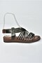Black Genuine Leather Women's Sandals K374680503 - 5