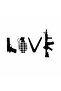ملصق Love Guns مقاس 20 × 10 سم باللون الأسود