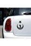 Ataturk Silhouette Sticker with Moon and Star Inside 20X15 cm White - 4
