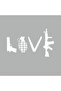 Love Guns Sticker 20x10 Cm White