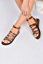 Tan Genuine Leather Women's Sandals K374680403 - 2