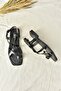 Black Genuine Leather Flip Flops Women's Sandals M291841203 - 3