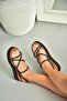 S314002409 Black Stone Detailed Women's Sandals - 3