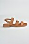 Tan Genuine Leather Thick Strap Daily Women's Sandals M291042603 - 7