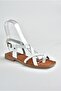 White Genuine Leather Flip Flops Women's Sandals M291841203 - 7