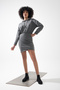 Trend Hooded Elastic Waist Draped Mini Sweat Dress