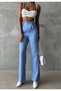 Women's Baby Blue Palazzo Trousers Atlas Fabric