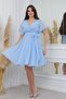 Flared Baby Blue Plus Size Chiffon Dress - 6