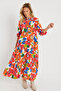 Women's Pattern Casual Mini Dress Orange ASH23046 - 3