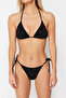 Siyah Taş Baskı Üçgen Kaplı Brazilian Normal Bel Bikini Takımı TBESS24BT00131 - 13