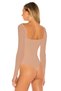 Women's Beige Gathered Front Bodysuit - 4