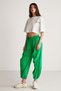 Kelsey Women's Waterproof Parachute Fabric Green Trousers with Stopper Detail