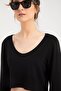 Black Ultra Soft Flywheel Sleeve Blouse - 3