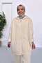Hooded Shawl Hijab Tracksuit Set - Cream - 3