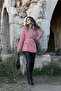Red Houndstooth Self-Belted Blazer - 2