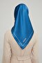 2021/22 Autumn and Winter Series Solid Color Clear Blue Silk Twill Scarf - 3