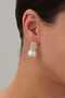 Women's Earrings with Large Pearls and Zircon Stones - 3