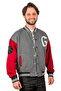 Men's Anthracite-red Three Thread Snap College Collar Bomber Jacket2304761 - 2