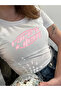 Women's Pink Rare Etem Printed Short Sleeve Crop - 2
