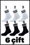 6-Piece College Socks Black and White Striped Ankle Socks Unisex 3 White 3 Black 6 Pieces Combination 36/42 - 2