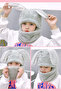 Rabbit Kids Plush Beanie Scarf Thermal Hooded Neck Collar Windproof Hat with Ears