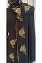 Medina Silk Embroidered Tied Prayer Dress+Shawl, Silk Morning Gowns, Dowry Prayer Dress & Morning Gowns - 7