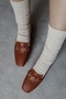 Manifest Blunt Toe Flat Sole Buckle Tan Brown Loafer Ballerinas Comfortable Women's Daily Shoes - 4
