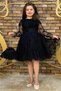 Black Lace Children's Evening Dress with Bag 6/13 Years Old - 5
