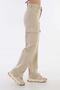 Girl's Wide Leg High Waist Beige Trousers