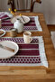 4-Piece American Service Cotton Knitted Lace Tasseled 35x50 Cm Claret Red 4 Pieces - 2