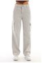 Girl's Cargo Pocket Detailed High Waist Wide Leg Jeans
