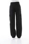 Girl's Cargo Pocket Detailed High Waist Wide Leg Black Jeans - 4
