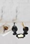 Black Foam Patterned Bathroom Set 3 Pieces