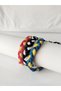 Fan Braid Bracelet Hair Band (Yellow Red Yellow Navy Blue Black White Red White) - 6
