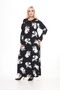 Women's Plus Size Long Sleeve Viscose Combed Cotton Hijab Suitable Long Maxi Dress - 5