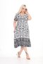 Plus Size Women's Summer Double Pocket Knee Length Short Sleeve Midi Length Viscose Combed Cotton Dress - 6