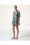 Leaf Pattern Relaxed Cut Blouse - 4