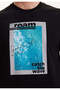 Black Printed Crew Neck Cotton Regular Fit Men's T-shirt Wmcollage Roam - 3