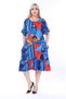 Plus Size Knee-Length Sleeve And Skirt Ruffle detailed short sleeve Stylish Pocket Viscose Combed Cotton Dress
