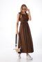Shoulder Tie Belted Brown Gilet - 8