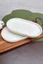 Stackable Cream 2-Piece 20 cm Small Size Breakfast Snack Bowl Presentation Boat Plate Set