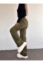 Light Khaki Cargo Pocket High Waist Palazzo Arpanar