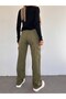 Light Khaki Cargo Pocket High Waist Palazzo Arpanar - 2