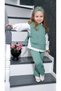 Trendy Girl's 3-Piece Knitwear Set with Hair Band, Trousers, Open Sides and Tie Detail Sweaters - 2