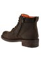 14510 Zippered and Laced Genuine Leather Unisex Boots Brown - 3